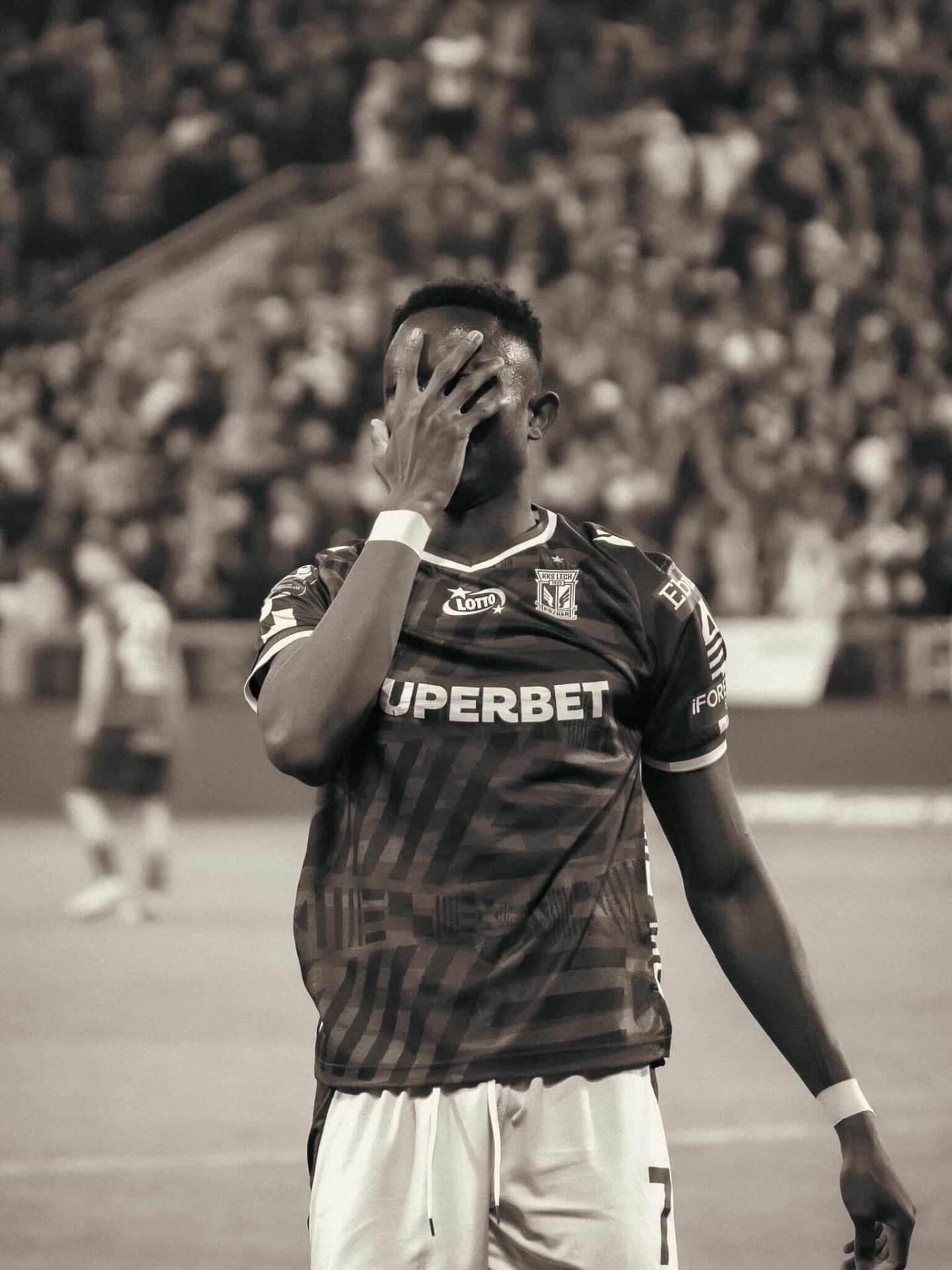 Yannick Agnero in a reflective moment on the pitch